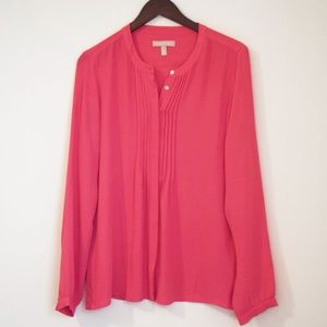 Banana Republic Bright Coral Pink Long Sleeve Top